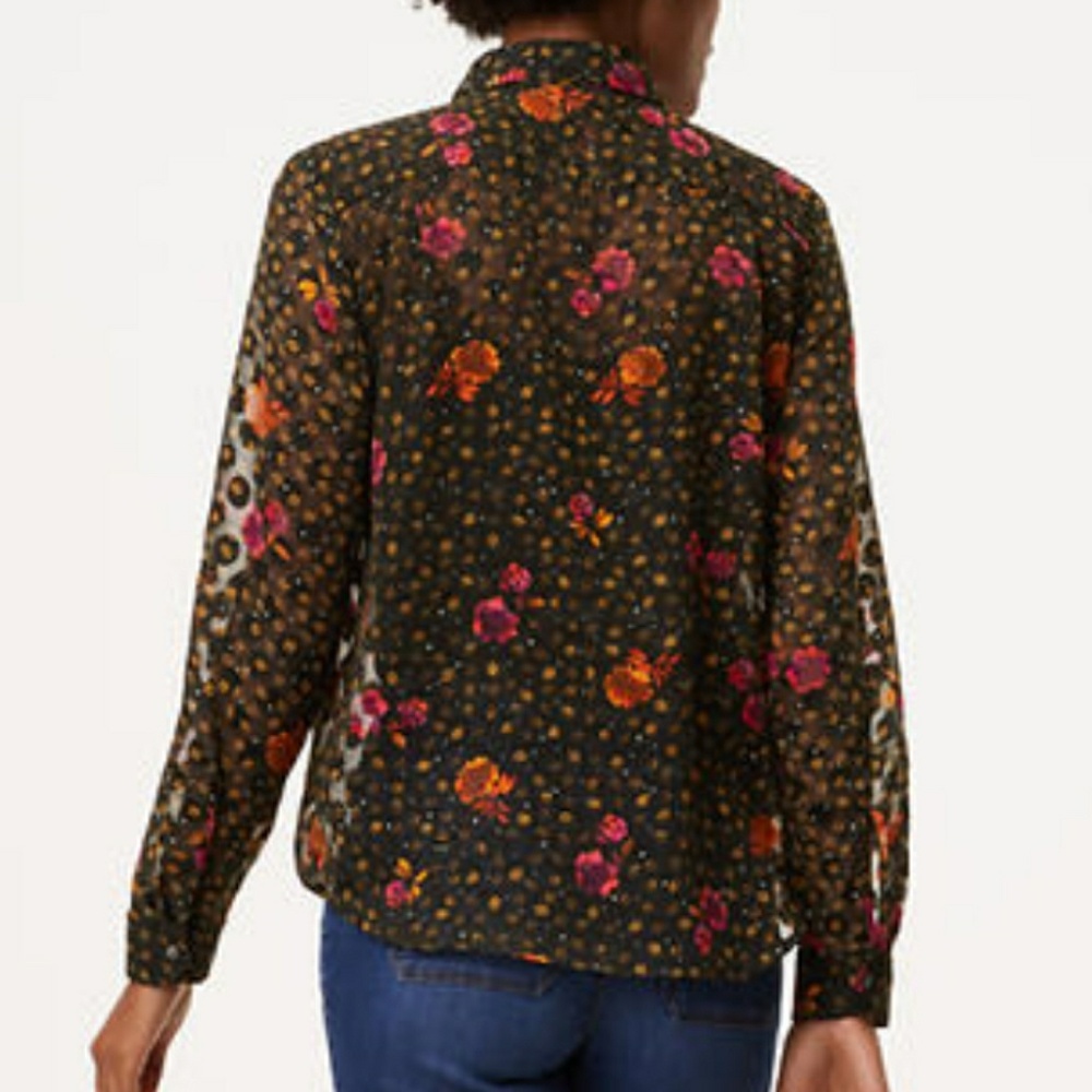 LOFT Fall Floral Utility Blouse - Picture 3 of 5